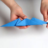 Синий дракончик из бумаги. Оригами. Шаг 28