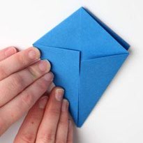 Синий дракончик из бумаги. Оригами. Шаг 4