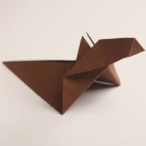 Собака оригами. Как сложить из бумаги терьера. Шаг 14
