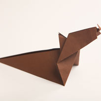 Собака оригами. Как сложить из бумаги терьера. Шаг 16