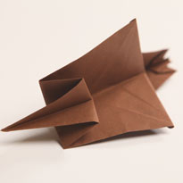 Собака оригами. Как сложить из бумаги терьера. Шаг 19