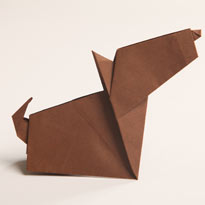 Собака оригами. Как сложить из бумаги терьера. Шаг 21