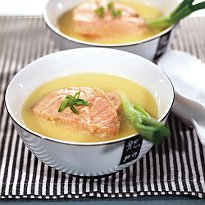 Холодный суп из лосося с луком-пореем. Шаг 7