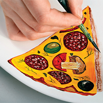 Роспись тарелки Пицца. Шаг 4