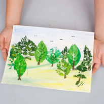 Рисуем с детьми: штампуем листьями. Шаг 5