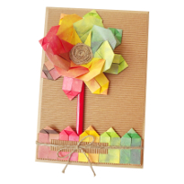 открытка.оригами, карандаш, упаковка, школа, день учителя. Шаг 8